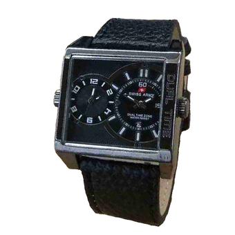 Swiss Army - Jam Tangan Pria - Leatehr Strap - Sa 1858 - Hitam  