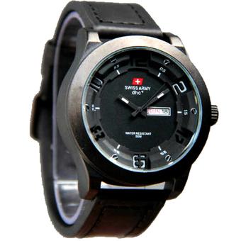 Swiss Army - Jam Tangan Pria - Leather - Hitam Jarum Putih - SA4058  