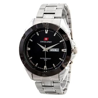 Swiss Army Jam Tangan Pria - Leather Stainlessteel - SA 2971H - Silver  