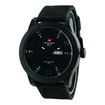 Swiss Army Jam Tangan Pria - Leather Strap - Black - Sa 4058 B  