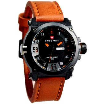 Swiss Army Jam Tangan Pria - Leather Strap - Cokelat Muda - Sa 7169 LBO  