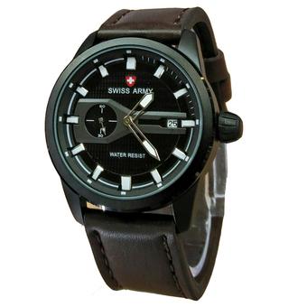 Swiss Army Jam Tangan Pria - Leather Strap - Cokelat Tua - SA 1380 DBW  