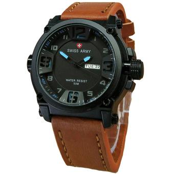 Swiss Army Jam Tangan Pria - Leather Strap - Coklat Muda - SA 1443 LB  