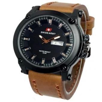 Swiss Army Jam Tangan Pria Leather Strap Coklat Muda -Sa 1055 Light Brown  