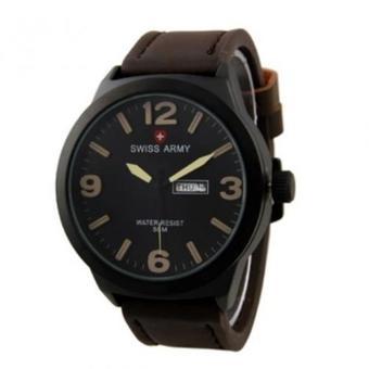 Swiss Army Jam Tangan Pria Leather Strap Coklat - SA 0420  