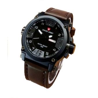 Swiss Army Jam Tangan Pria - Leather Strap - Coklat - SA 1058 DB  