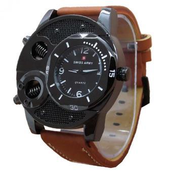 Swiss Army Jam Tangan Pria - Leather Strap - Coklat - SA 4950 LB  