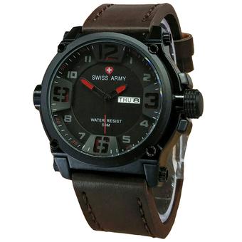 Swiss Army Jam Tangan Pria - Leather Strap - Dark Brown - SA 1110 DBR  