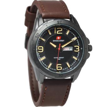 Swiss Army Jam Tangan Pria - Leather Strap - Dark Brown - SA 1391 DBY  