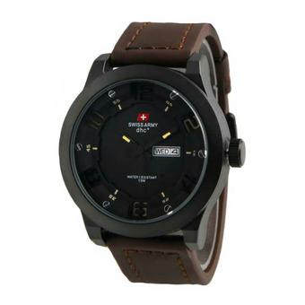 Swiss Army Jam Tangan Pria -Leather Strap - Dark Brown - SA 4058 DB  