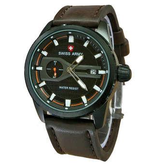 Swiss Army Jam Tangan Pria - Leather Strap - Dark Brown - Sa 1380 Dbo  