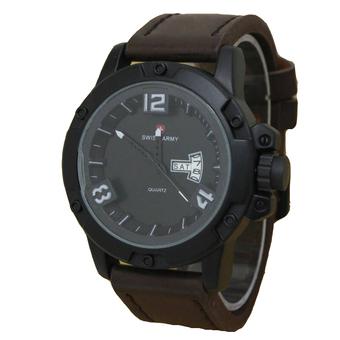 Swiss Army Jam Tangan Pria - Leather Strap - Dark Brown - Sa 095 DBP  