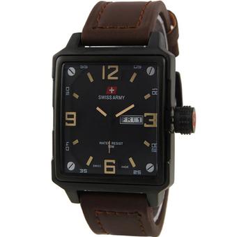 Swiss Army Jam Tangan Pria - Leather Strap - Hitam - SA 1179 DB  