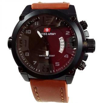 Swiss Army Jam Tangan Pria - Leather Strap - Light Brown - SA 1446 LBW  