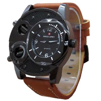 Swiss Army Jam Tangan Pria - Leather Strap - Light Brown - Sa 4950 LBW  