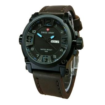 Swiss Army Jam Tangan Pria – Leather Strap – SA 005 FB - Hitam  