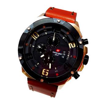 Swiss Army - Jam Tangan Pria – Leather Strap - SA 0323H - Cokelat Muda  