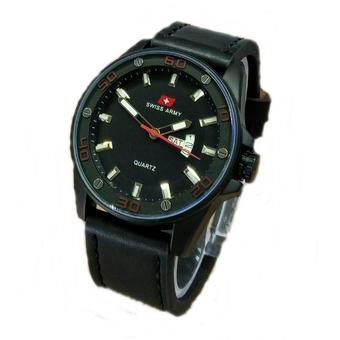 Swiss Army Jam Tangan Pria - Leather Strap - SA 0509 BWL - Hitam  