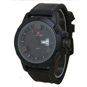 Swiss Army - Jam Tangan Pria - Leather Strap - SA 097 BR - Hitam  