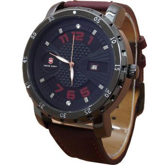 Swiss Army - Jam Tangan Pria - Leather Strap - SA 1085 DB - Cokelat  