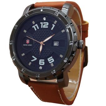 Swiss Army - Jam Tangan Pria - Leather Strap - SA 1085 LB - Cokelat  