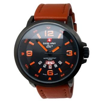 Swiss Army - Jam Tangan Pria - Leather Strap - SA 1128 - Cokelat Muda  