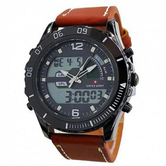 Swiss Army - Jam Tangan Pria - Leather Strap -SA 1136- Cokelat Tua  