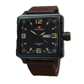 Swiss Army - Jam Tangan Pria - Leather Strap - SA 1179 Cokelat Tua  