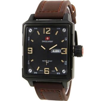 Swiss Army - Jam Tangan Pria - Leather Strap - SA-1179 - Coklat Tua  