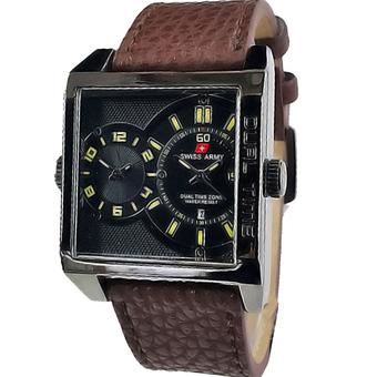 Swiss Army - Jam Tangan Pria - Leather Strap - SA 1747- Cokelat Tua  