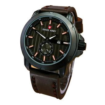 Swiss Army Jam Tangan Pria - Leather Strap - SA 1971O Brown  