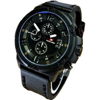 Swiss Army Jam Tangan Pria - Leather Strap - SA 2969 BW - Putih  