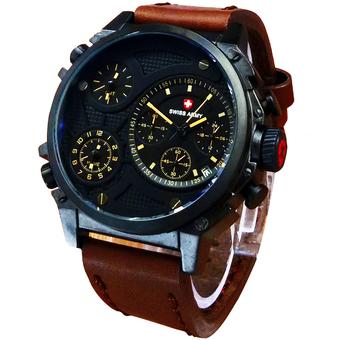 Swiss Army Jam Tangan Pria - Leather Strap - SA 4007CT Kuning  