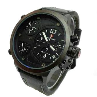 Swiss Army - Jam Tangan Pria - Leather Strap - SA 4020 Hitam Putih  