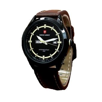 Swiss Army Jam Tangan Pria - Leather Strap -SA 4047DB - Hitam  