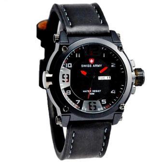 Swiss Army Jam Tangan Pria – Leather Strap – SA 4048H - Hitam  