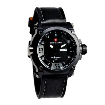 Swiss Army Jam Tangan Pria - Leather Strap - SA 4048H - Hitam  