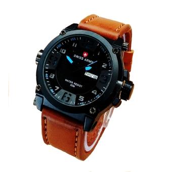 Swiss Army Jam Tangan Pria – Leather Strap - SA 4048LB Biru  