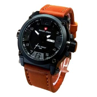 Swiss Army Jam Tangan Pria - Leather Strap - SA 4048LB - Putih  