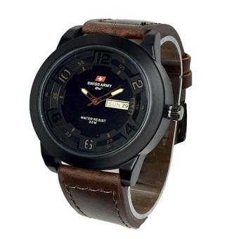 Swiss Army - Jam Tangan Pria - Leather Strap - SA 4089 - Cokelat Tua  