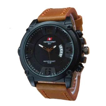 Swiss Army - Jam Tangan Pria - Leather Strap - SA 4099 Light Brown  