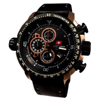 Swiss Army Jam Tangan Pria - Leather Strap - SA 4445B - Rosegold  