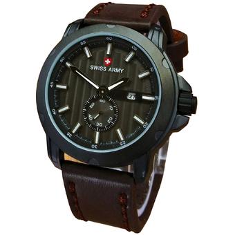 Swiss Army Jam Tangan Pria - Leather Strap - SA 8810DB - Putih  