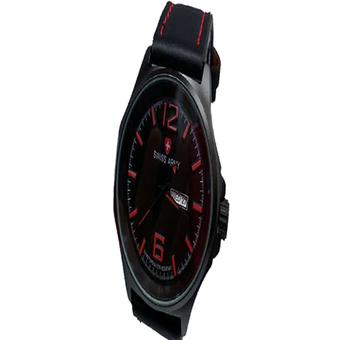 Swiss Army - Jam Tangan Pria - Leather Strap - Sa 1062 Black  