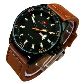 Swiss Army Jam Tangan Pria –Leather Strap– Sa 1135K Cokelat  