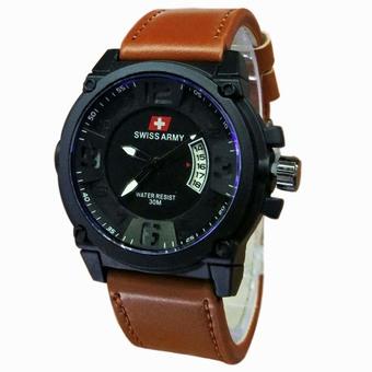 Swiss Army Jam Tangan Pria –Leather Strap– Sa 1137K Cokelat  