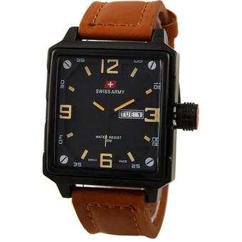 Swiss Army - Jam Tangan Pria - Leather Strap - Sa 1179 - Cokelat Muda  