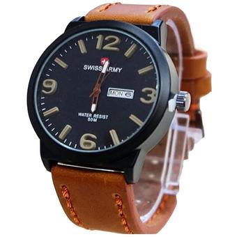 Swiss Army - Jam Tangan Pria - Leather Strap - Sa 1663 LB  