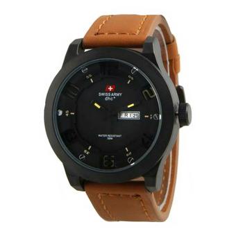 Swiss Army - Jam Tangan Pria - Leather Strap - Sa 4058 Light Brown  