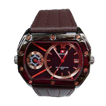 Swiss Army - Jam Tangan Pria - Leather Strap - Sa 4065 - Hitam-Cokelat  